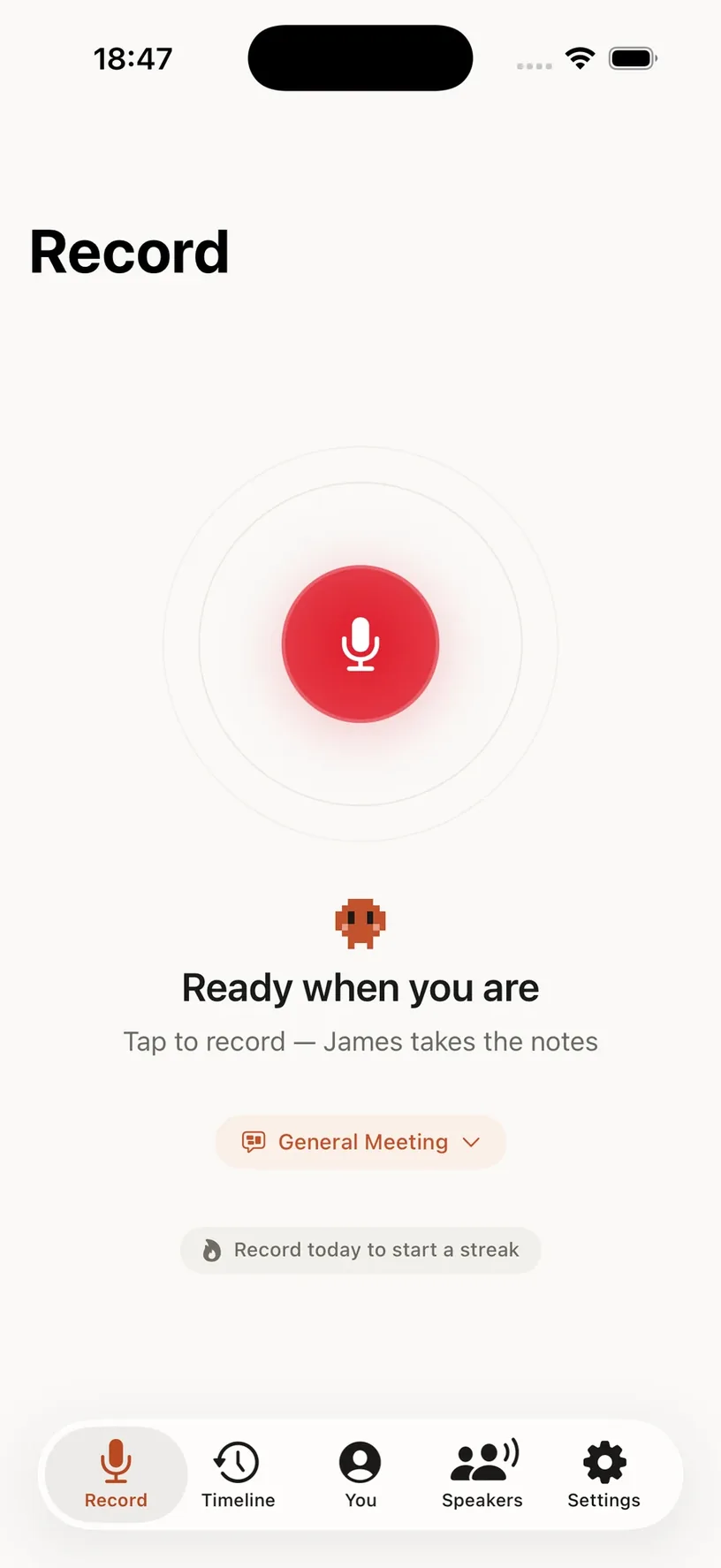 James, record screen